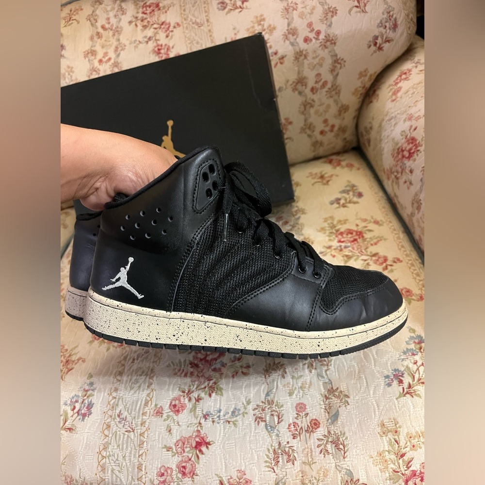 Jordan 1 Flight 4 Prem BG 7 Y Black Kids Shoe/Like New! EUC/Worn 2xs